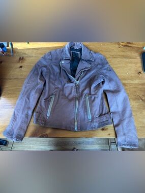 Mauritius Leather Jacket Karyn RF Cassis Size XL EU / US 12